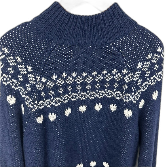 Aerie Navy Love Oversized Fairisle 1/4 Zip Pullover Size Small - Picture 10 of 15